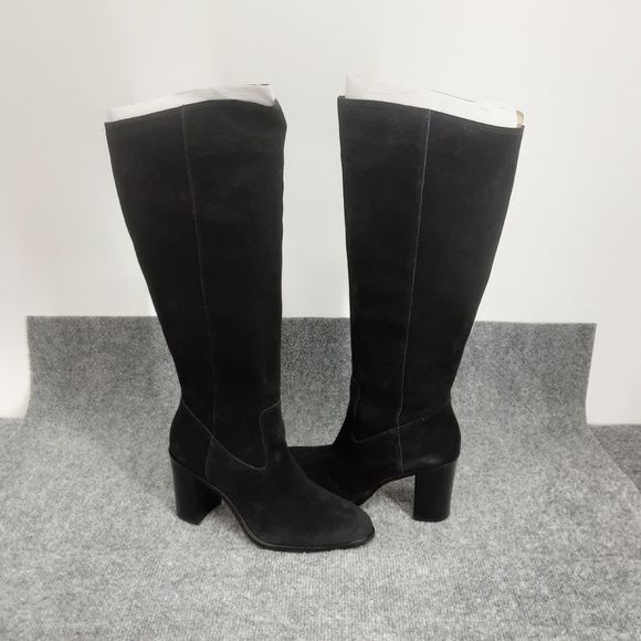 Vince Camuto Black Suede Heeled Boots - Picture 2 of 9